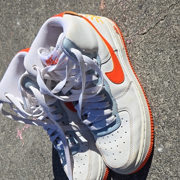 Nike Kids White and Orange High-Top Sneakers - Picture 11 of 12